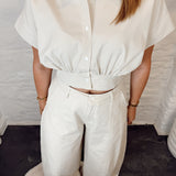 Cropped blouse BEIGE 60074JC