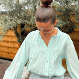 Flower Blouse Turqoise