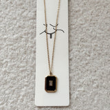 Square charm necklace