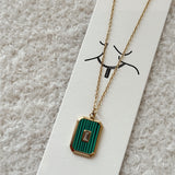 Square charm necklace