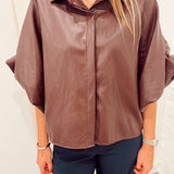 Chatelet blouse leather aubergine b602