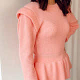 Pink ruffle knit