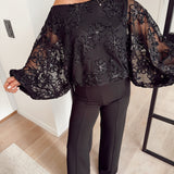 Omega blouse black b603