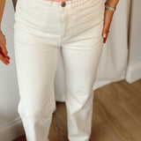 White detailed jeans