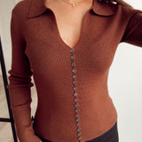 Button tee Brown - Florinda B609