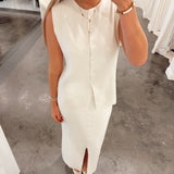 Button Cardigan Creme - Eve B609