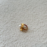 Twisted pearl ring
