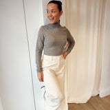 Velours ecru pantalon