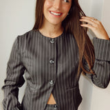 Grey striped blazer