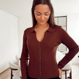 Button tee Brown - Florinda B609