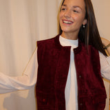 Burgundy velvet gilet