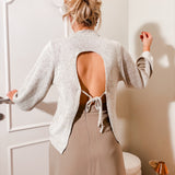 Vera Open Back Knit Creme