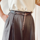 Brown wide pantalon with belt