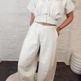Barrel pantalon CREME 25016-1