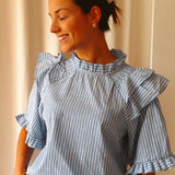 Ruffle Blouse Stripe NOELLA