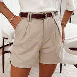 Beige short with belt 23131