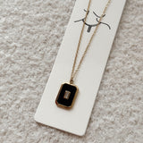 Square charm necklace