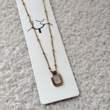 White square necklace