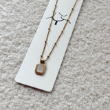 White square necklace
