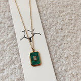 Square charm necklace