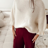 Mada cozy knit ecru b606