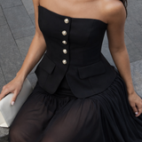 Pearl tube top - BLACK 3180
