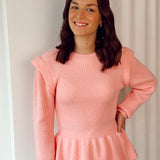 Pink ruffle knit