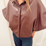 Chatelet blouse leather aubergine b602