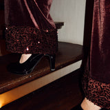 Brown velvet sequin ensemble