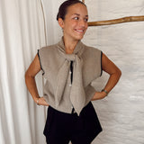 Gilet with scarf B2020 TAUPE