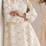 Floral lace dress BEIGE 60442L