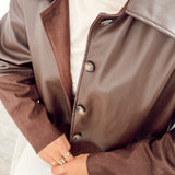 Leather suede jacket Brown - Kelli B612