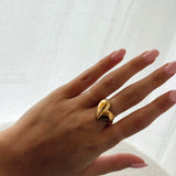 Golden heart ring