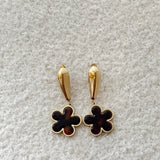 Brown flower earrings