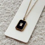 Square charm necklace