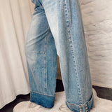 Mid waist jeans with button detail A5211