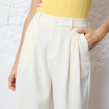 Wide ecru pantalon