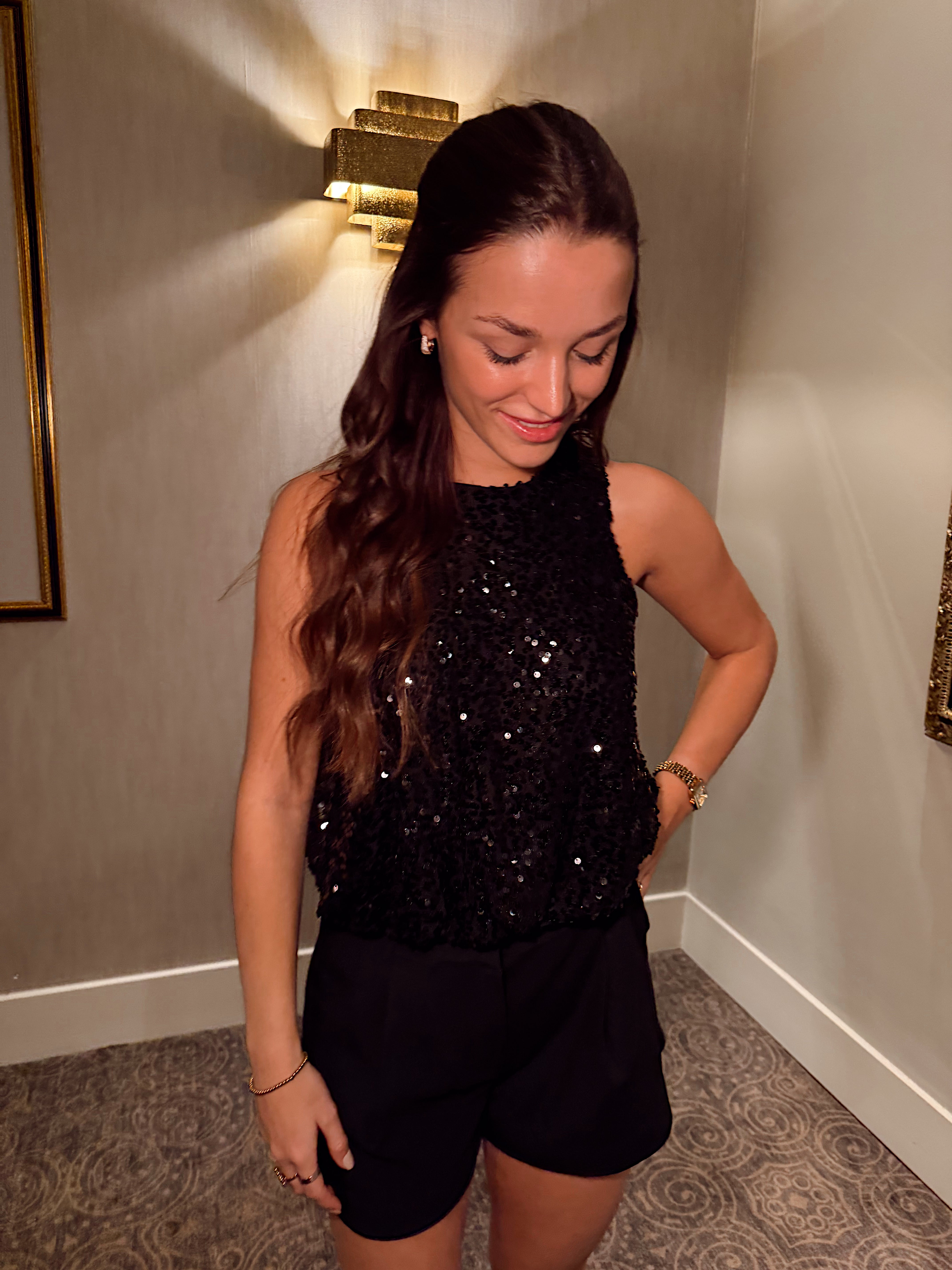 Sequin cropped top