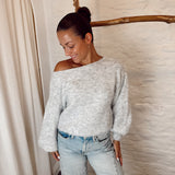 Off shoulder knit GREY 518
