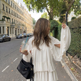 Open sleeve dress - WHITE M7672