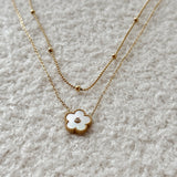 Double layered flower necklace