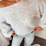 Off shoulder knit GREY 518