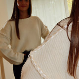 Soft knit with satin details