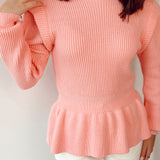 Pink ruffle knit