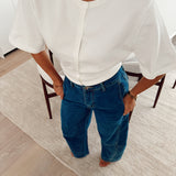 Creme button knit T5093