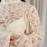 Lace blouse beige