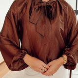London blouse brown b610
