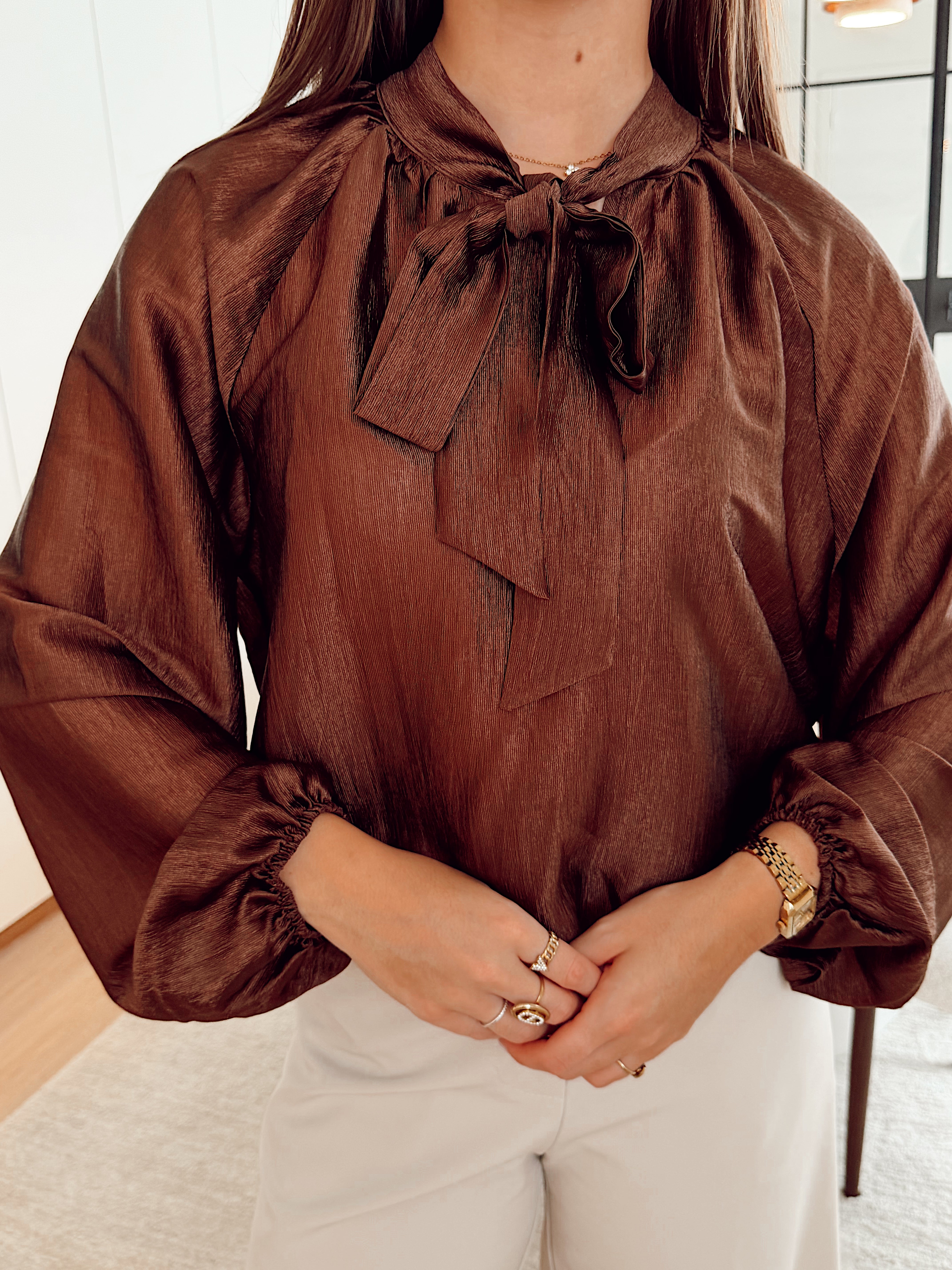 London blouse brown b610
