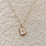 Square charm necklace
