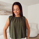 New corinto glitter top olive green b610